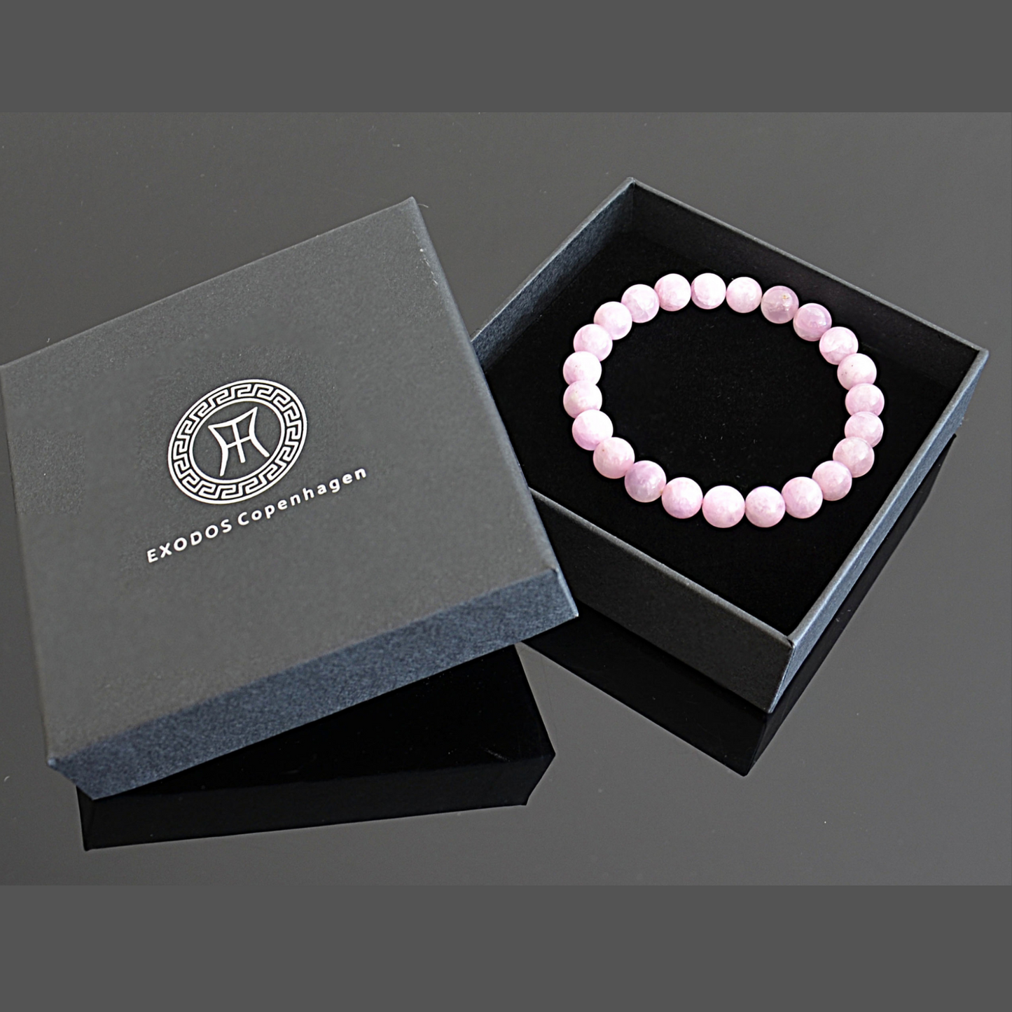 Pulsera de cuentas de fosfosiderita morada