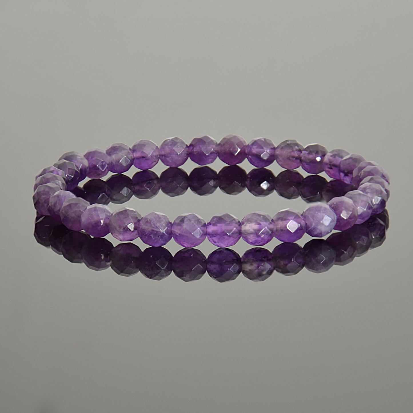 Faceted Amethyst Beaded Bracelet – Subtle Sparkle in Violet