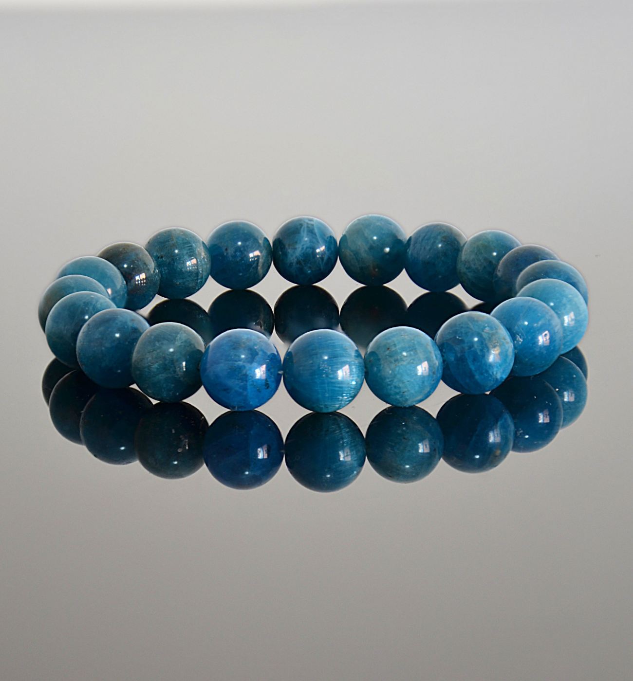 Deep Blue Apatite Beaded Bracelet - Oceanic Boldness