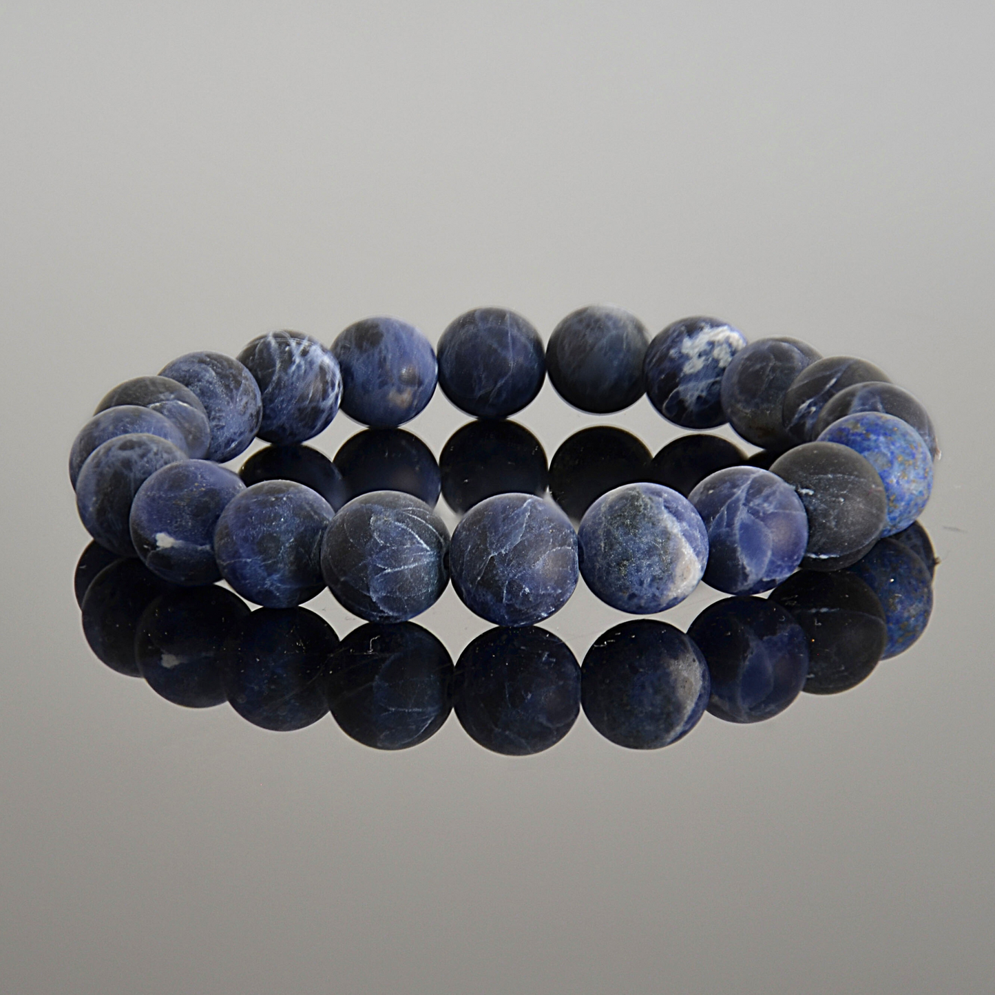 Men’s Matte Blue Sodalite Beaded Bracelet