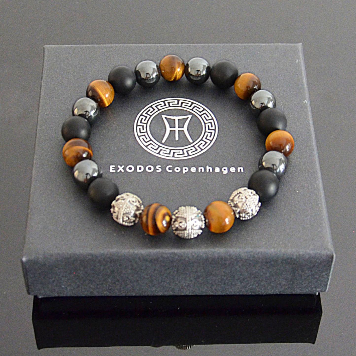 exodos copenhagen high grade mens mixed gemstone beaded bracelet