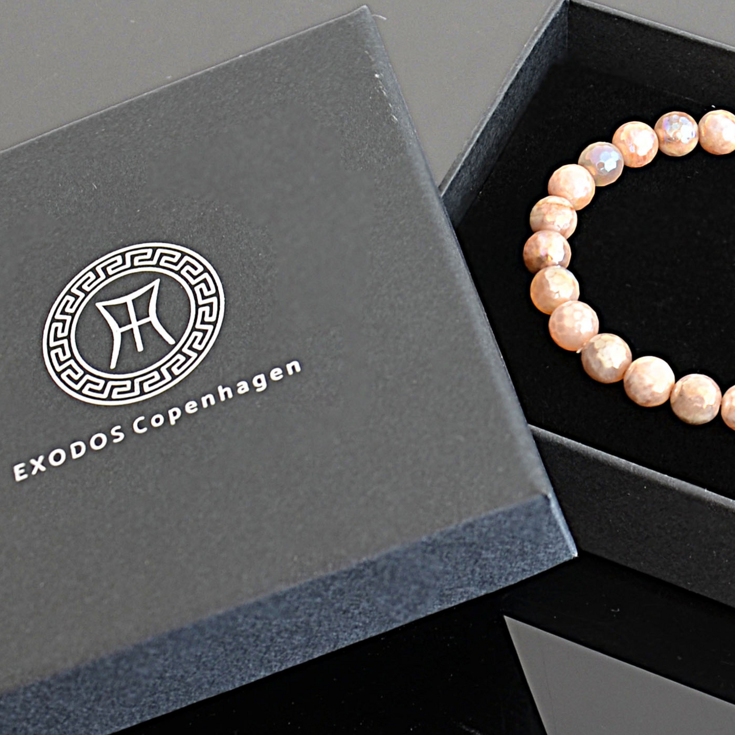 Peach Moonstone Bracelet - Radiant Warmth, Refined Design