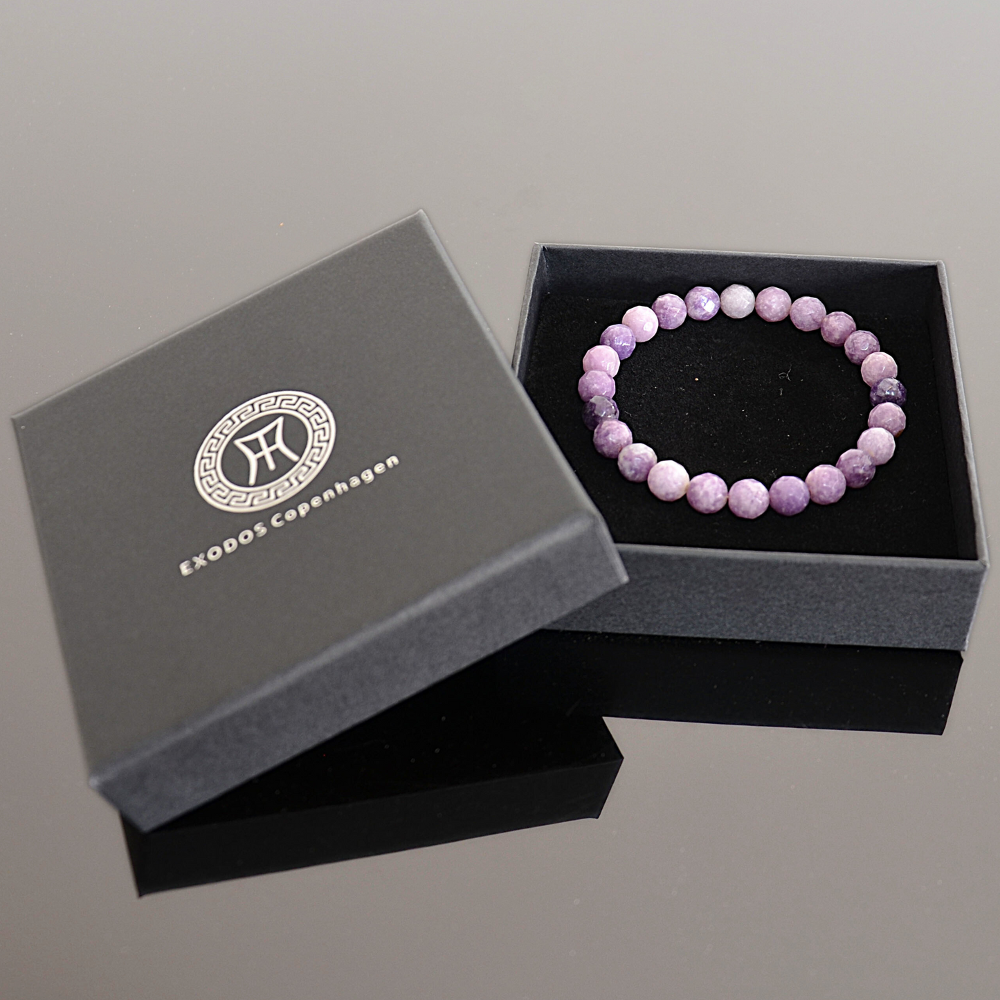 Faceted Purple Lepidolite Bracelet - Natural Shimmer & Texture
