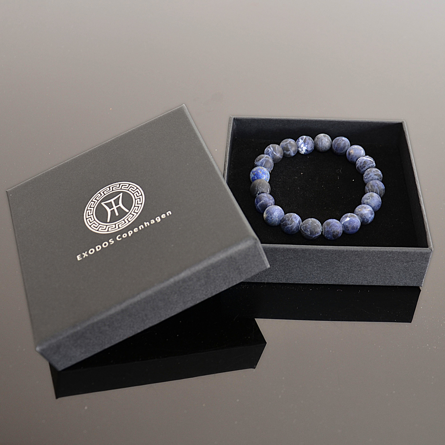 Men’s Matte Blue Sodalite Beaded Bracelet