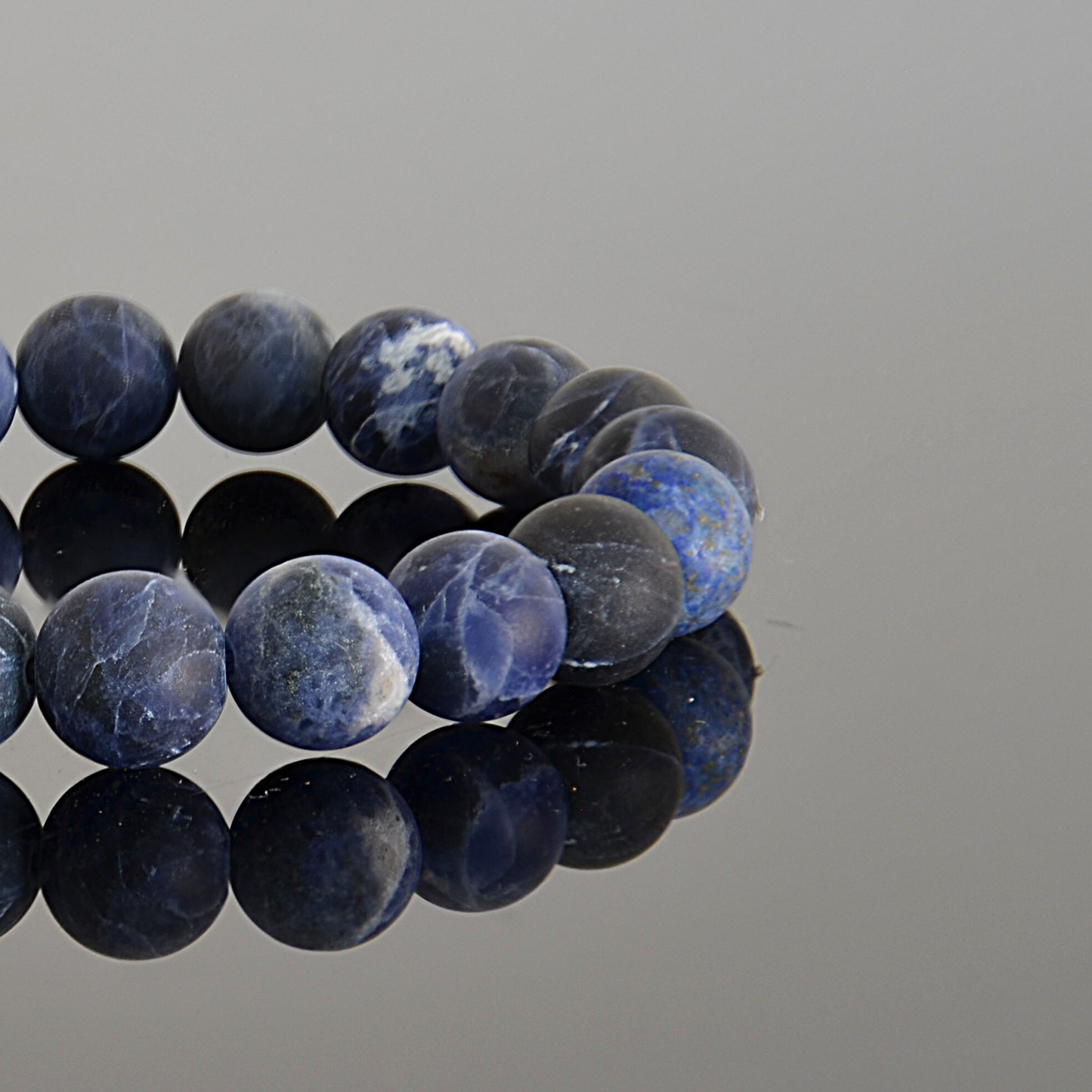 Men’s Matte Blue Sodalite Beaded Bracelet