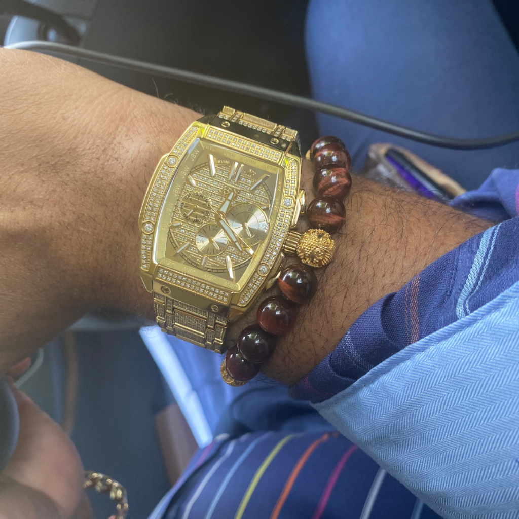 Gemstone Bracelets with 18K Gold-plated Beads