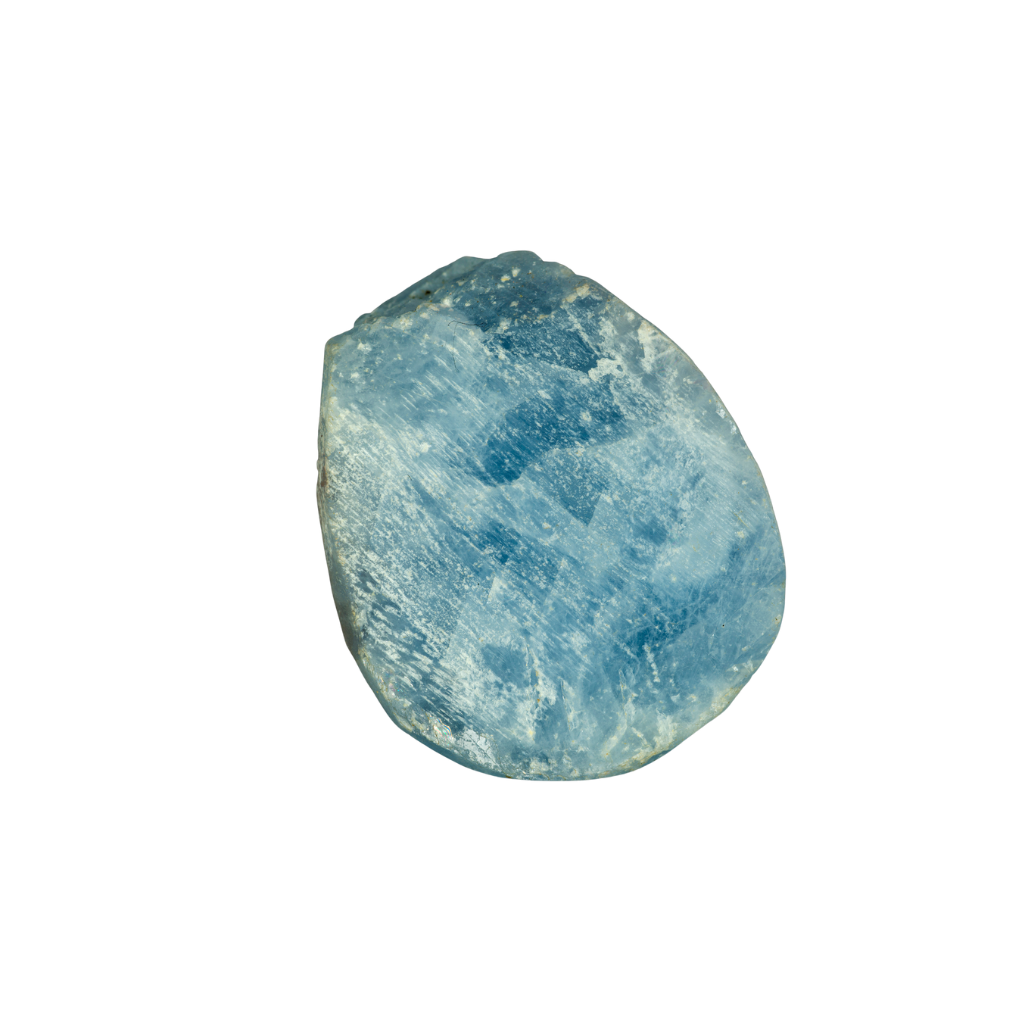 Blue crystal on a white background