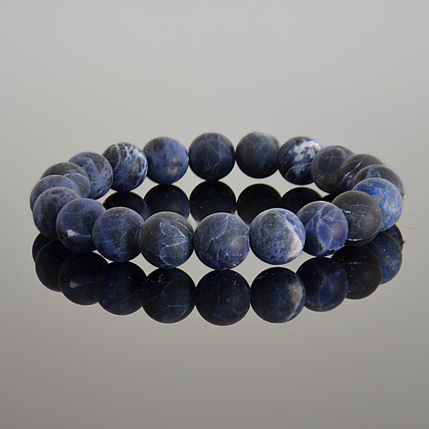 Men's Matte Blue Sodalite Beaded Bracelet