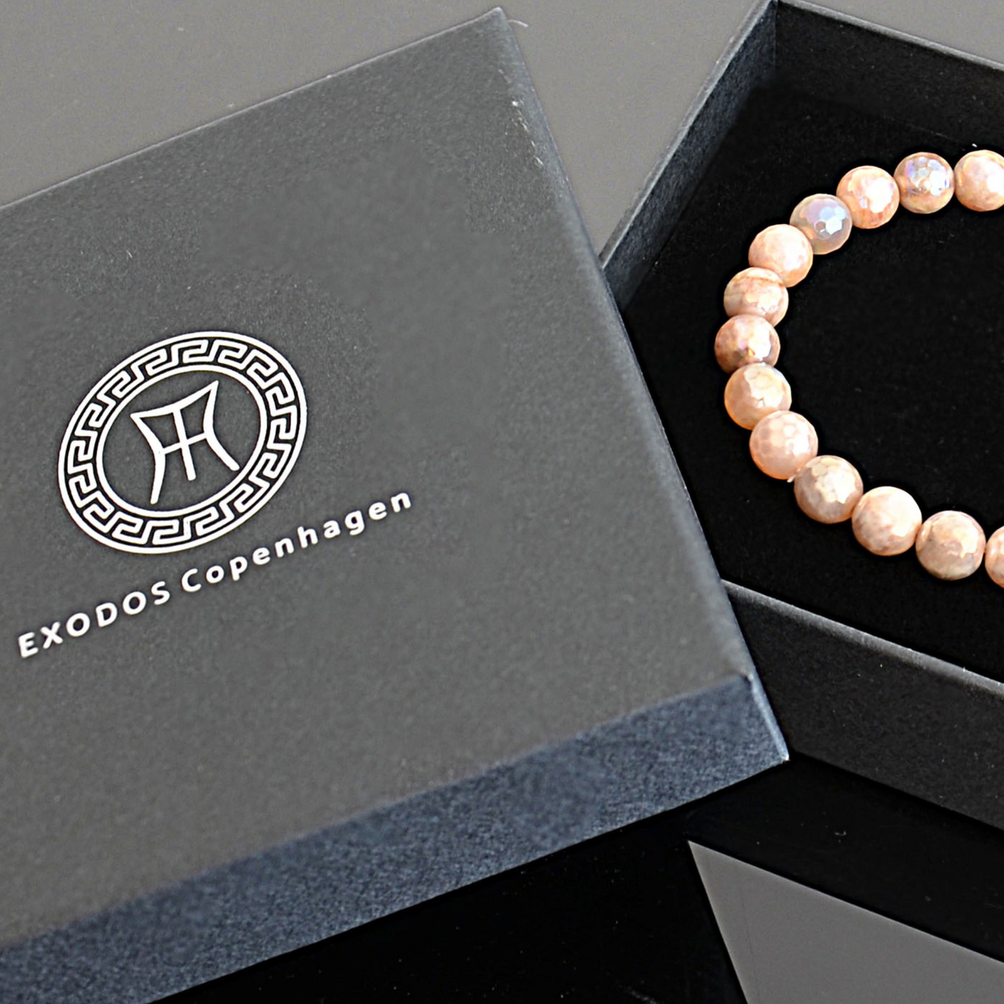 Peach Moonstone Beaded Bracelet