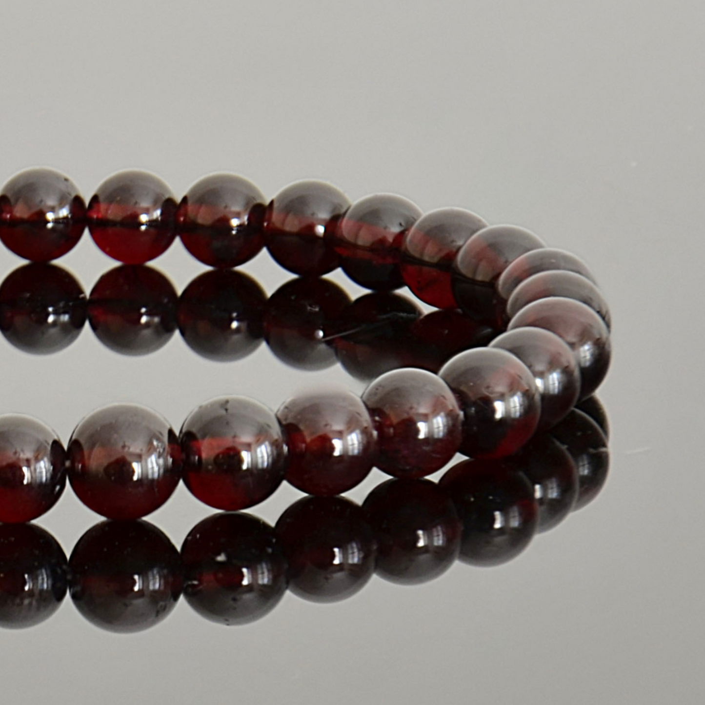 Dark Red Garnet Beaded Bracelet