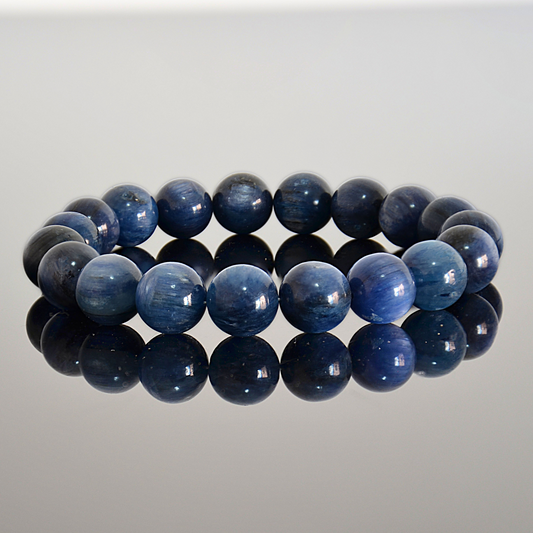 Bracelet en perles de cyanite bleue