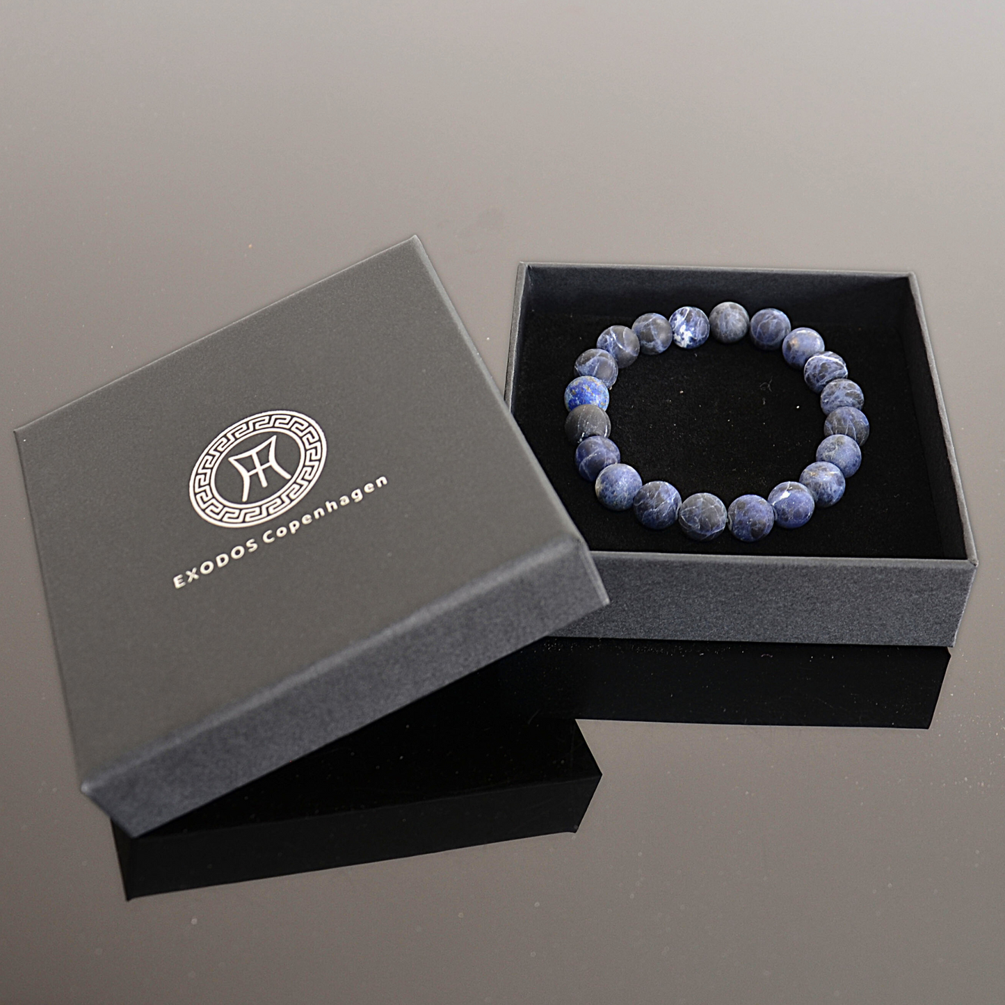 Men's Matte Blue Sodalite Beaded Bracelet