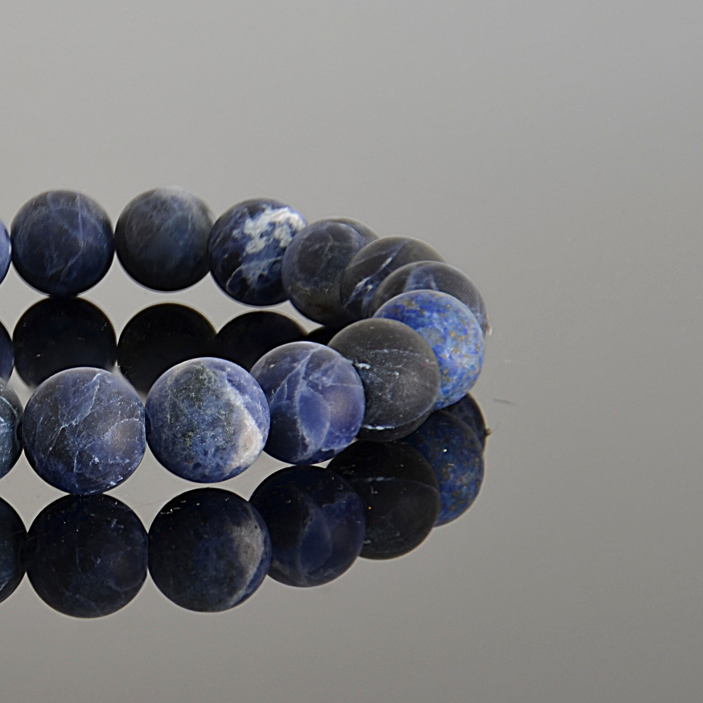 Men's Matte Blue Sodalite Beaded Bracelet