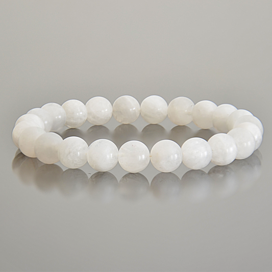 White Moonstone Beaded Bracelet